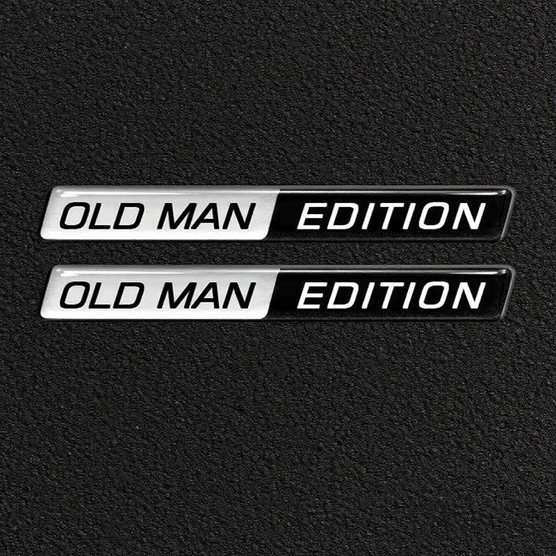 

2pcs Old Man Edition 3D Emblem Sticker Badge Fender Funny Old Man Edition Decals Car Replacement Door Decoration for Universal чёрный