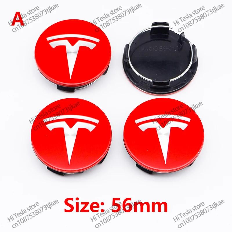 ALL1 56mm 4 Piece Wheel Tire Center Cap Logo for Tesla Original Hub Caps Model3 Model Y Model S X High Quality Auto Accessories