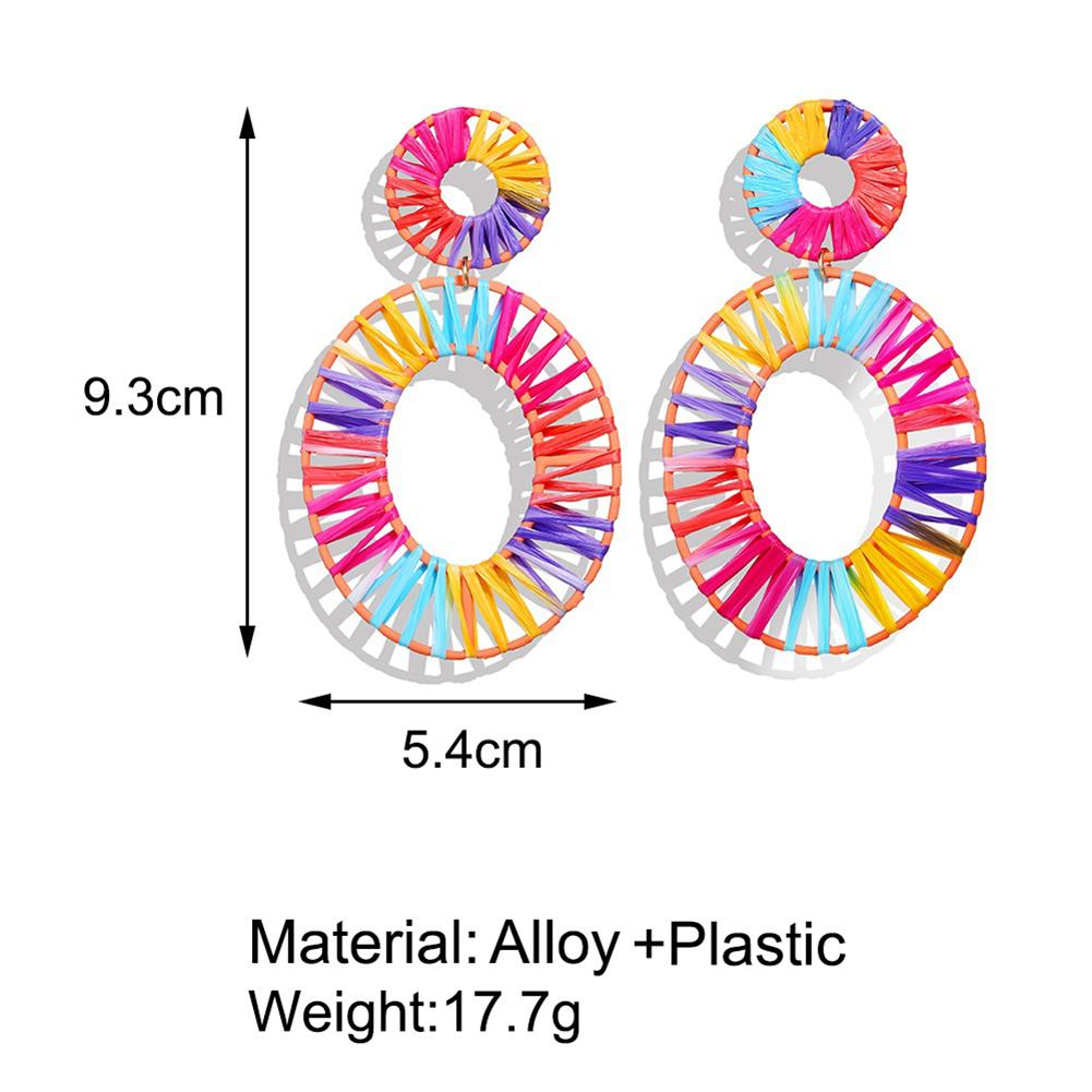 Einzigartige geometrische handgewebte Ohrringe für Damen, Bonbonfarben, Modische Ohrringe