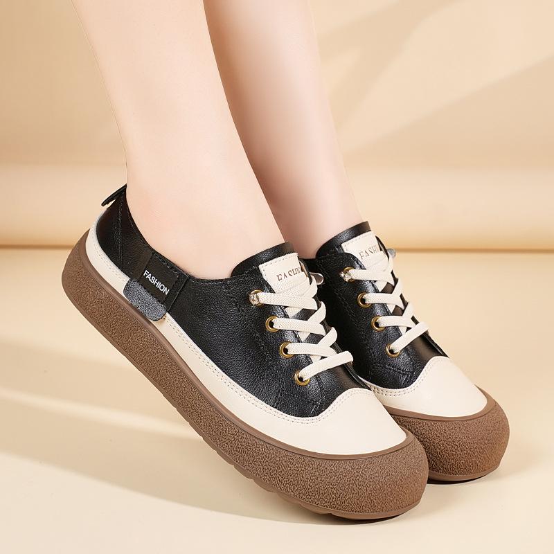 Női 2025-ös alkalmi divat tornacipő valódi bőrből: Kényelmes, Könnyű, Csúszásmentes, Sokoldalú, Puha Rugalmas, Kopásálló Minden Évszakra