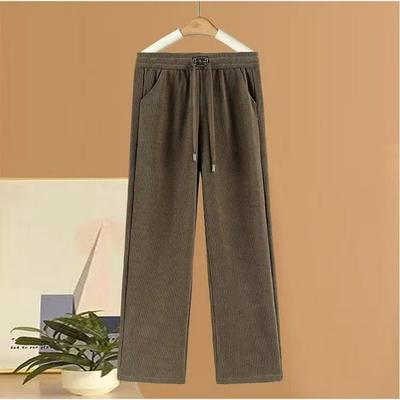 Chenille Versiune Îngustă Pantaloni Largi de Toamnă pentru Femei Noi Elastic Talie Înaltă Picior Drept Pantaloni Mop