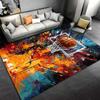 "Colorful Basketball Art Rug with Hoop and Splatter Design Style" Suitable for use as an anti-slip for living room bedroom sofas