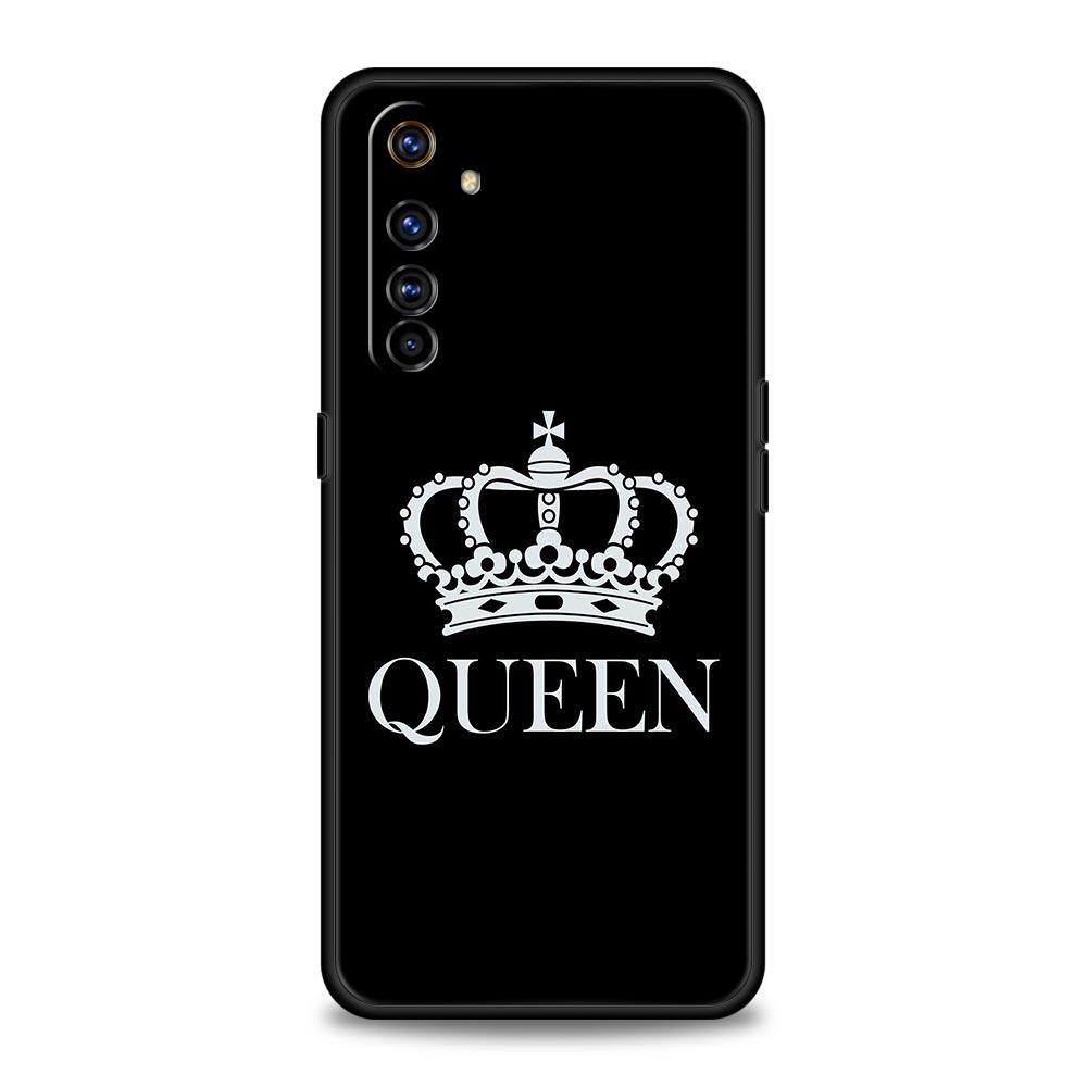 Couple Style Crown King Queen Phone Case For Realme 12 11 10 9 8 5G 7 6 GT5 GT3 GT2 Pro C21 C11 C25 C35 GT Neo 2 3 3T 5 Cover