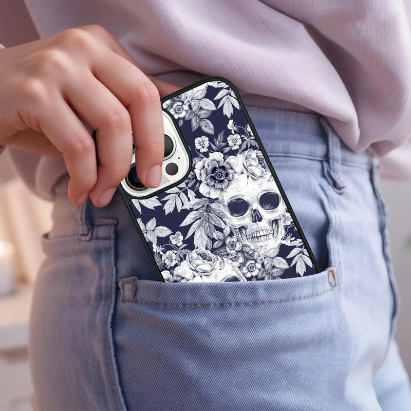 Gothic Skull Phone Case For iPhone 17 Air 15 16e 14 13 Pro Max Coque 12 11 Pro Max PLUS cover