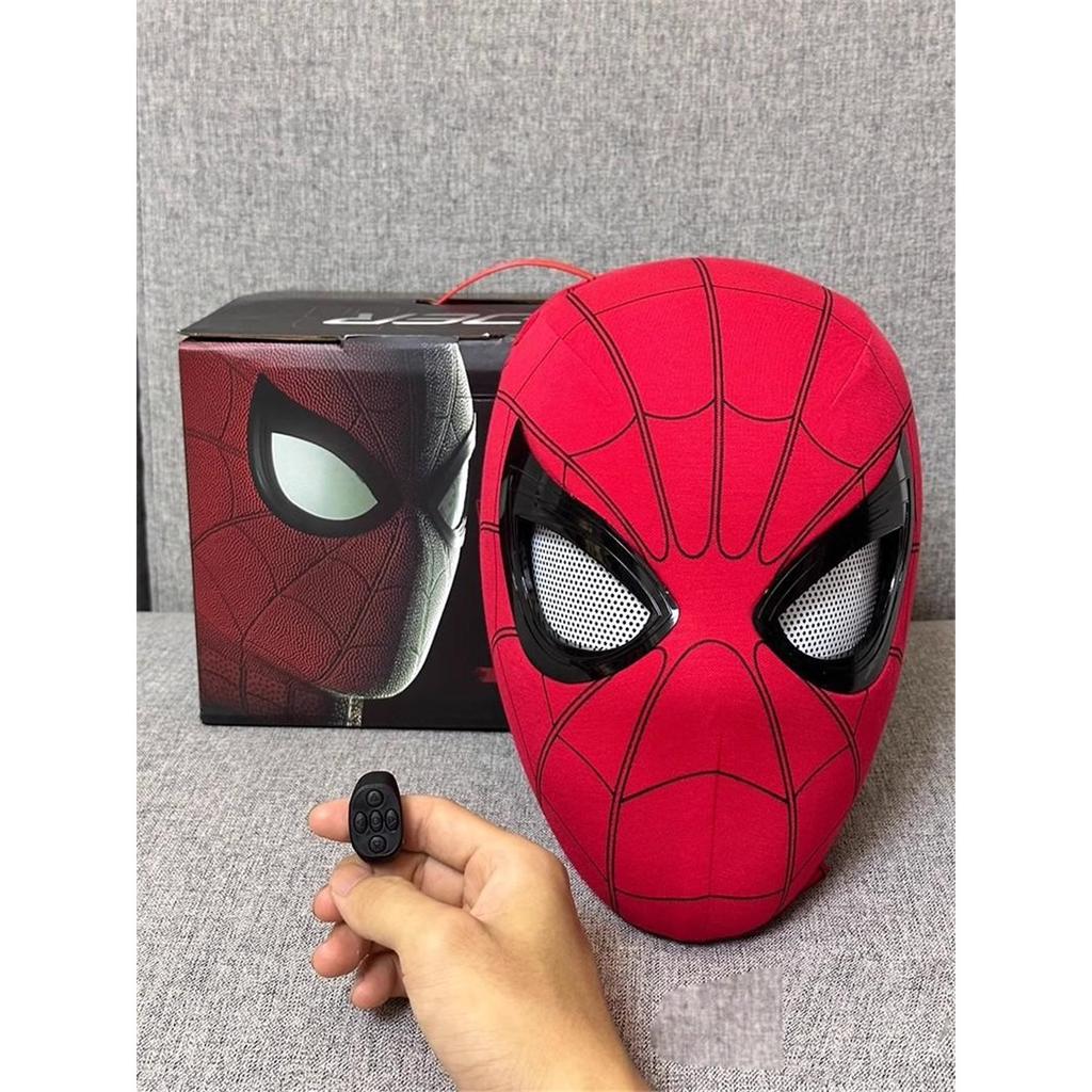 Electric Cosplay Full‑Face Mask, Spider‑Pattern Headgear With Movable Blinking Eyes, Halloween Party Costume Prop Toy