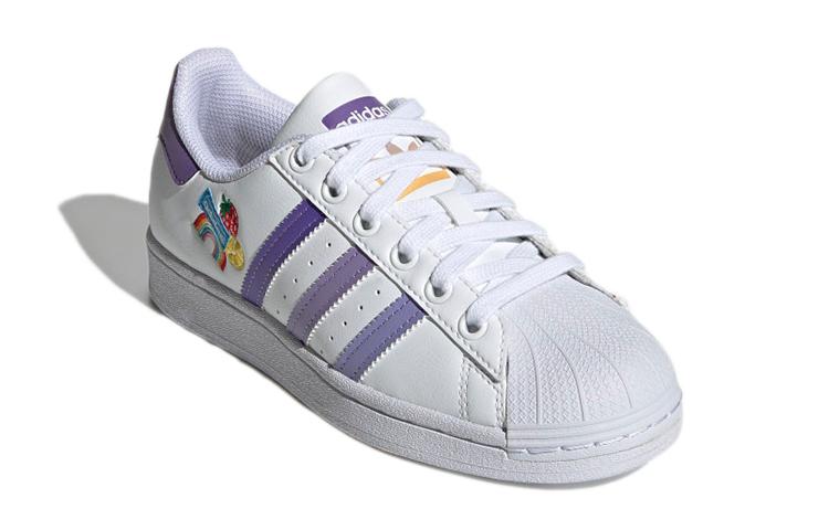 Adidas Originals SUPERSTAR J Low top Kids' Skateboarding Shoes Classic White Purple GY3313