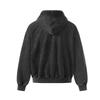 Mens Fall Oversized Hooded Zip-Up Sweatshirt With Distressed Washed Patchwork Design