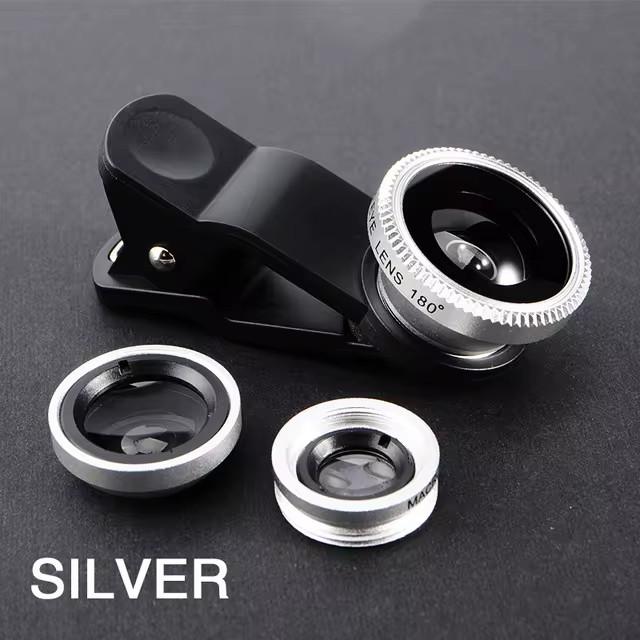 3in1 Fisheye Wide Angle Micro Camera Lens for iPhone Xiaomi Redmi 3in1 Zoom Fish Eye Len On Smartphone Lenses with Phone Clip