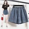 Casual Plus Size Summer Denim Shorts Women Loose Wide Leg Jeans Short Pants Femme Stretch High Waisted Harem Baggy Shorts Woman
