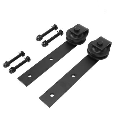 1 Pair Mute Carbon Steel Sliding Rail Pulley Track Rail Roller Set Sliding Barn Door Hardware Kit
