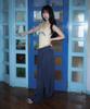 ROSEFRANTZ Back Lace Nylon Wide Pants [Navy]