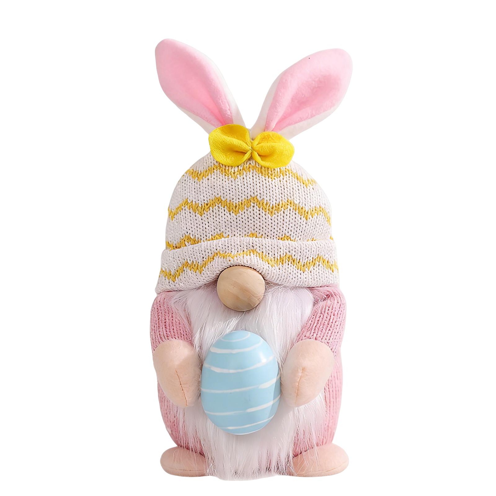 1pc Faceless Gnome Rabbit Dolls Handmade Bunny Carrot Dwarf Plush Doll Spring Easter Bunny Gnome Decoration Kids Easter Gifts розовый