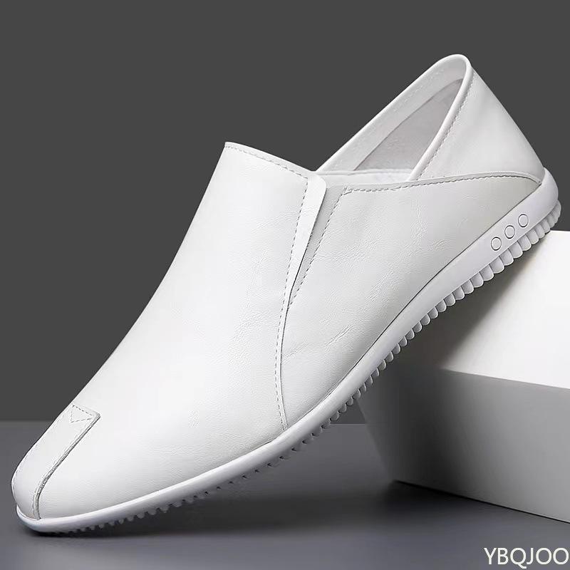 

Большие мужские туфли на одну ногу, дышащие, повседневные, с мягкой подошвой, с мягкой поверхностью, удобные, вулканизированные, с плоским дном, мужские туфли класса люкс 42 белый