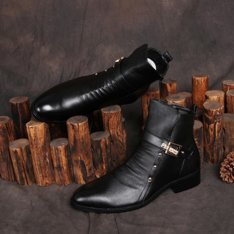 Męskie buty jesienne nowa moda szpiczaste bawełniane brytyjskie skórzane buty 2025 buty ze sprzedaży bezpośredniej