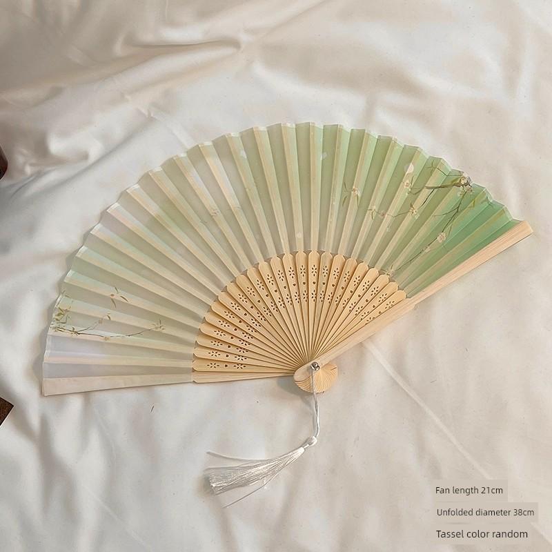 Ancient Style Small Fan, Chinese Style Women's Hanfu Dance Fan, Portable Retro Folding Fan, Summer Cooling Fan, Bamboo Fan