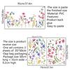 Flowers Vines Wall Decals, Removable Green Plants Leaves Peel and Stick Wall Stickers, Elegant Floral Art Mural Wallpaper