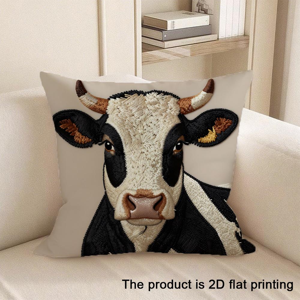 1pc Adorable 2D Flat Printed Animal-Patterned Pillowcases Sofa cushion cover home bedroom room decoration