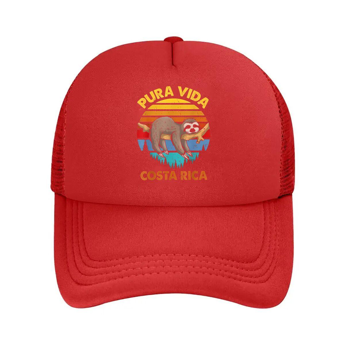 “Sloth Costa Rica Travel, Fun Design” Mesh Baseball Cap One Size