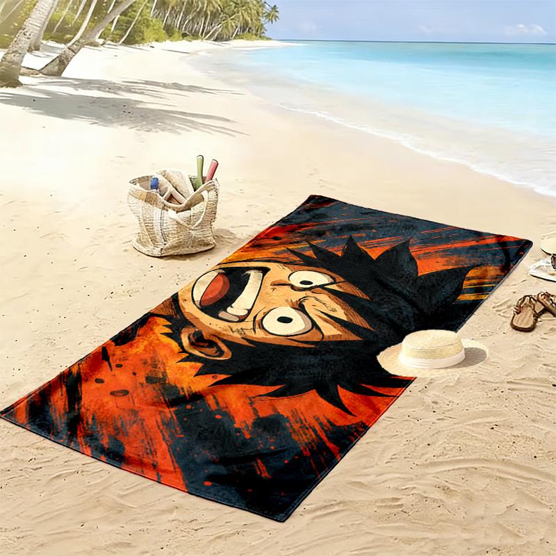 One Piece Anime Epic Illustration Print Beach Towel, Large Soft Quick Dry Towel for Beach Camping Swimming