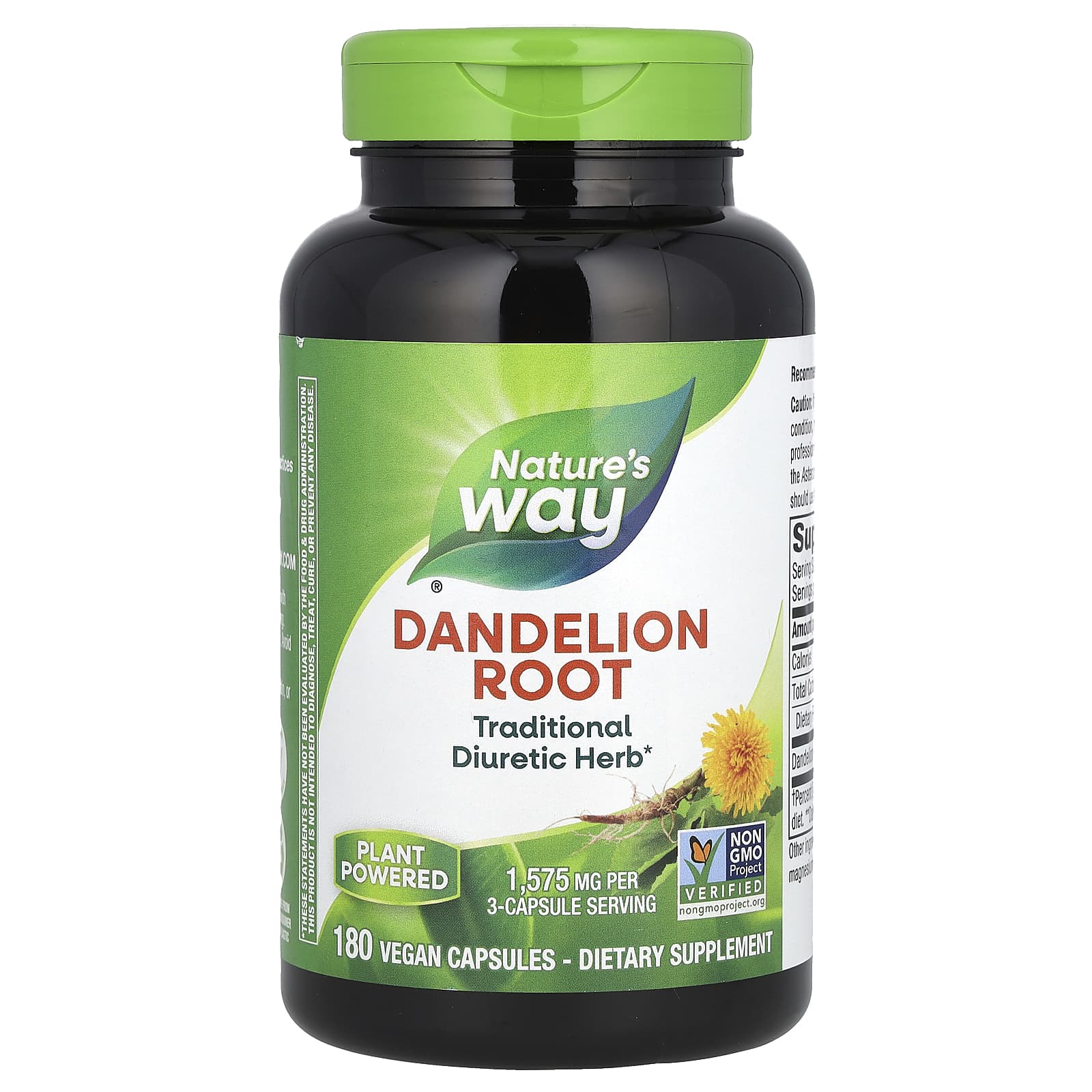 

Nature S Way, Dandelion Root, Veggie Capsules, 180 (525Mg/Capsule)