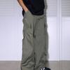 Retro Deconstruction Design Irregular Line Pleated Loose Work Clothes Casual Pants Men's Summer Straight Paratrooper Pants