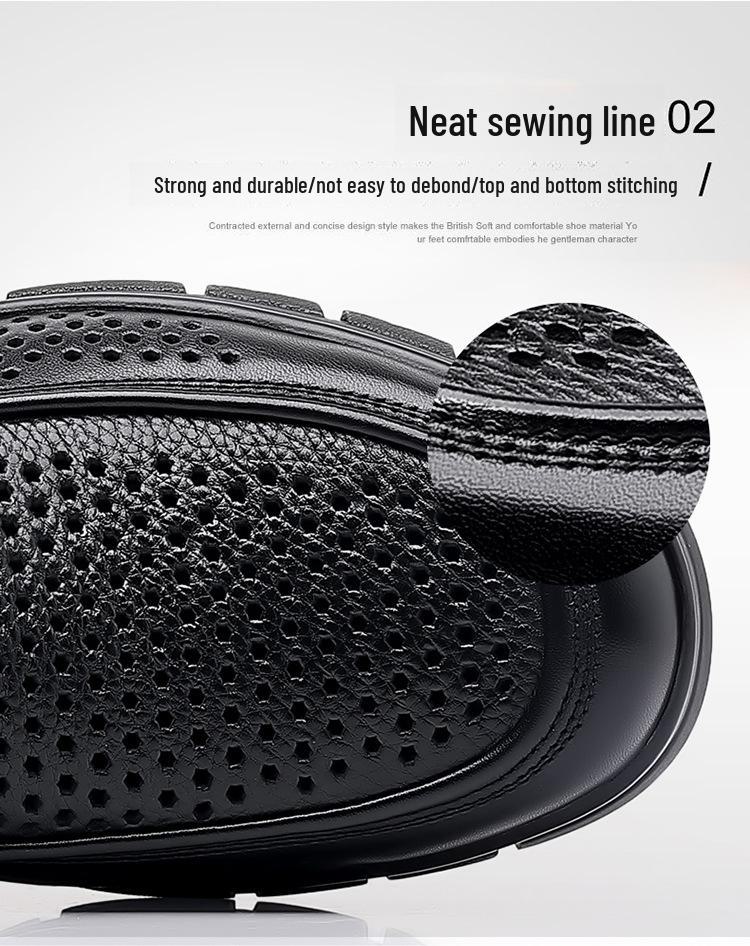 Men's 2025 Genuine Leather Sandals - Comfortable, Breathable, Soft Sole Dad Shoes