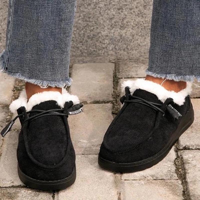 Winter new thick-soled snow boots for women, piled and thickened fluff to keep warm, large-size sewn cotton shoes for women