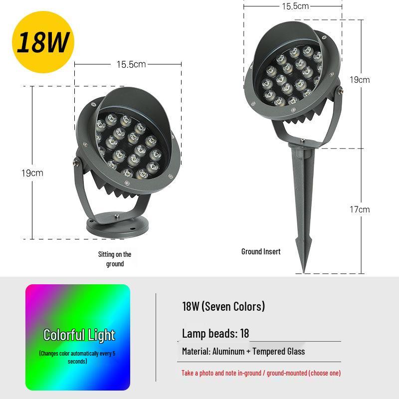 Outdoor Waterproof Tree Spotlight, Garden Floodlight, Landscape Light, Ground Plug Lawn Light