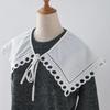 Blumenstickerei Falscher Kragen für Damen Pullover Kleid Hemd Abnehmbarer Kragen Schals Abnehmbare Schleifen Schulterwärmer Umhang