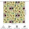 Skull Pattern Shower Curtain Decorative Fabric Waterproof Bath Rug Bag for Home Bathroom Accessories in Yellow/White Colors