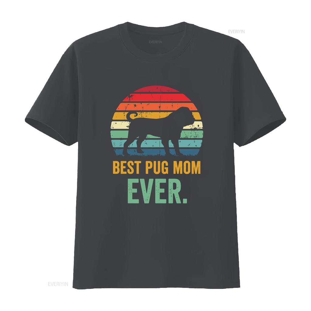 Best Pug Mom T Shirt Love Pugs Lover Dog Pet Owner vintage Washed streetwear Soft Stylish Casual Stretched Unisex fashion