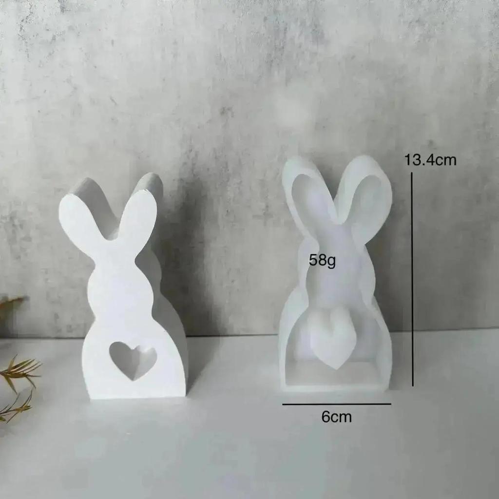 Easter Cute Rabbit Silicone Moulds Gypsum Car Mounted Incense Expanding Gypsum Decoration Mold Aromatherapy Candle Resin Molds