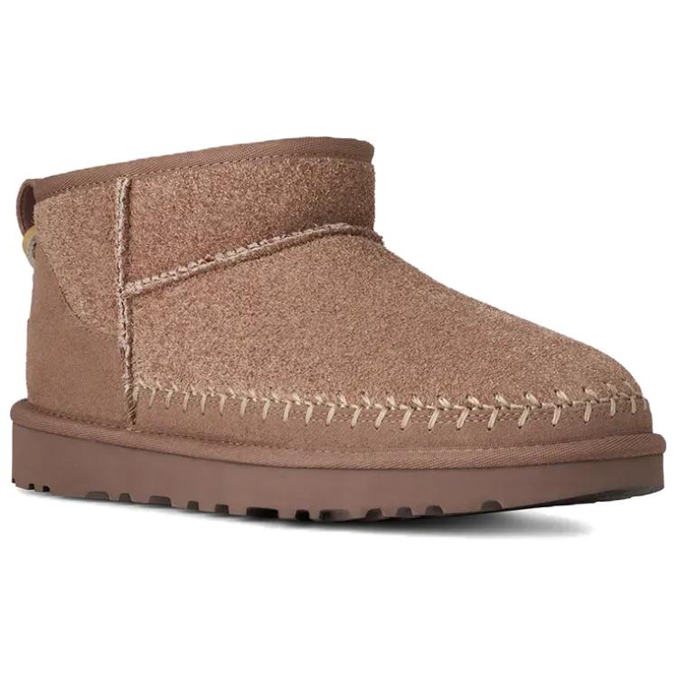 UGG Classic Ultra Mini Sheepskin Warm Comfortable Versatile Ankle Snow Boots Women Boots Brick-Red 1171538-RYK