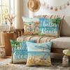 Vikama Beach-Themed Inspirational Pillowcase Bedroom Living Room Sofa Home Decor Polyester Cushion Cover With Zipper
