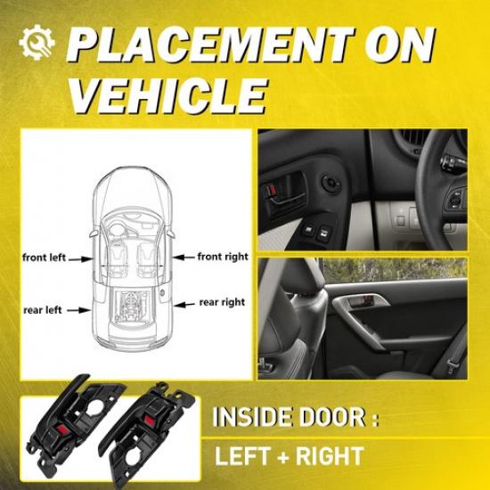 2PCS Door Interior Handle Bezel For Black 2011-2013 LH+RH Forte Kia Hatchback