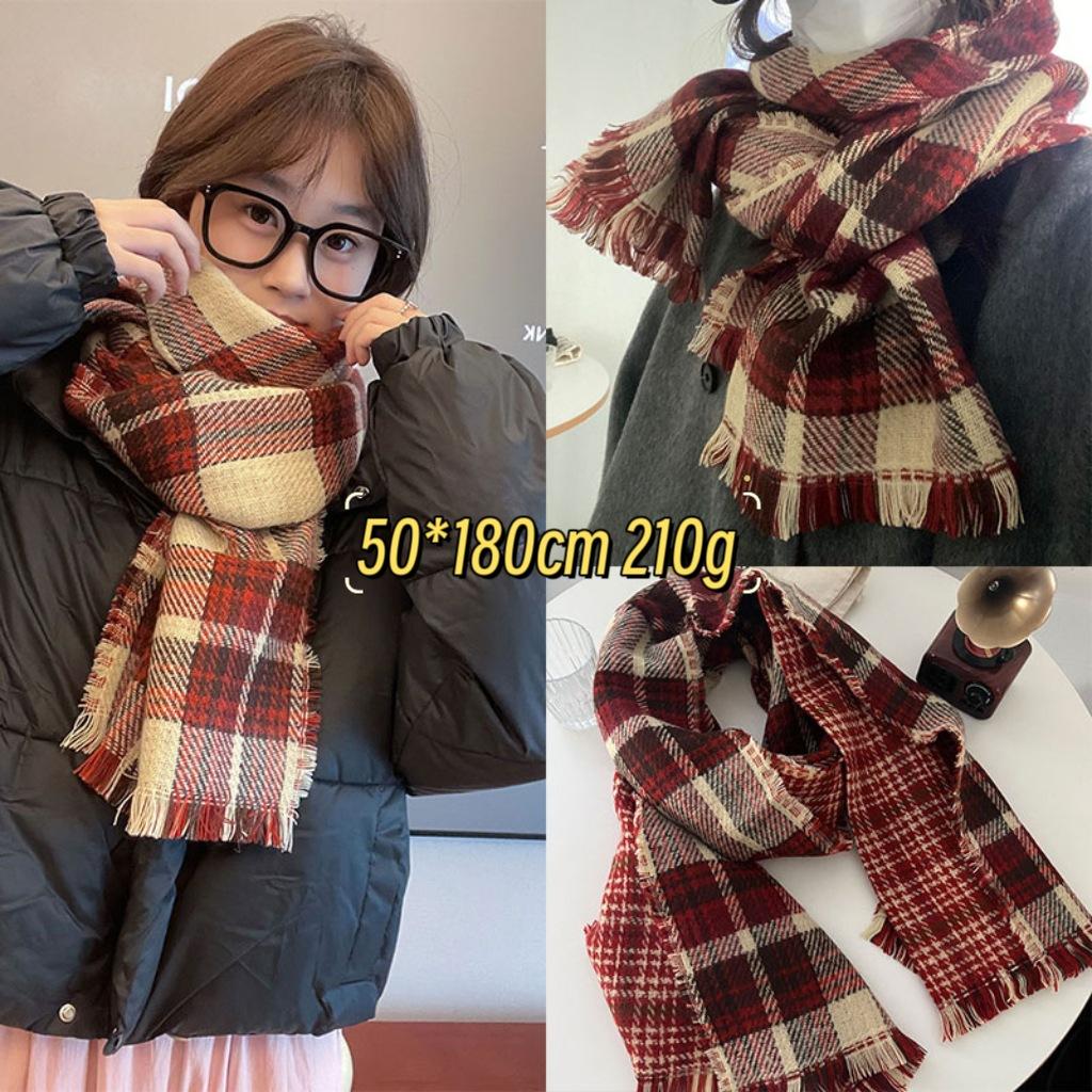 Christmas Series New Red Atmosphere Scarf Collection Women's Winter Wind Advanced Autumn and Winter Warm Scarf