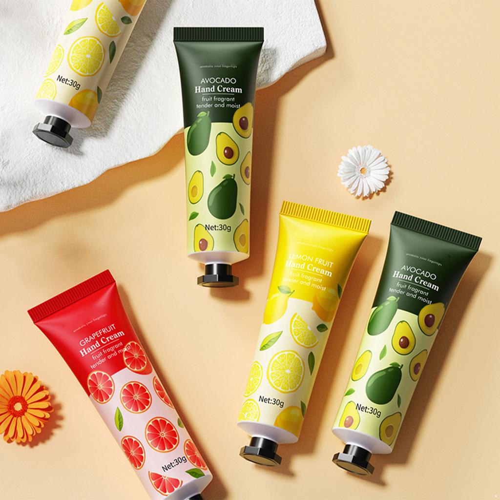5-Pack Scented Hand Cream Gift Set, Travel Size Moisturizer with Floral and Fruit Fragrances, for Nourishment and Dry Cracked Skin Care