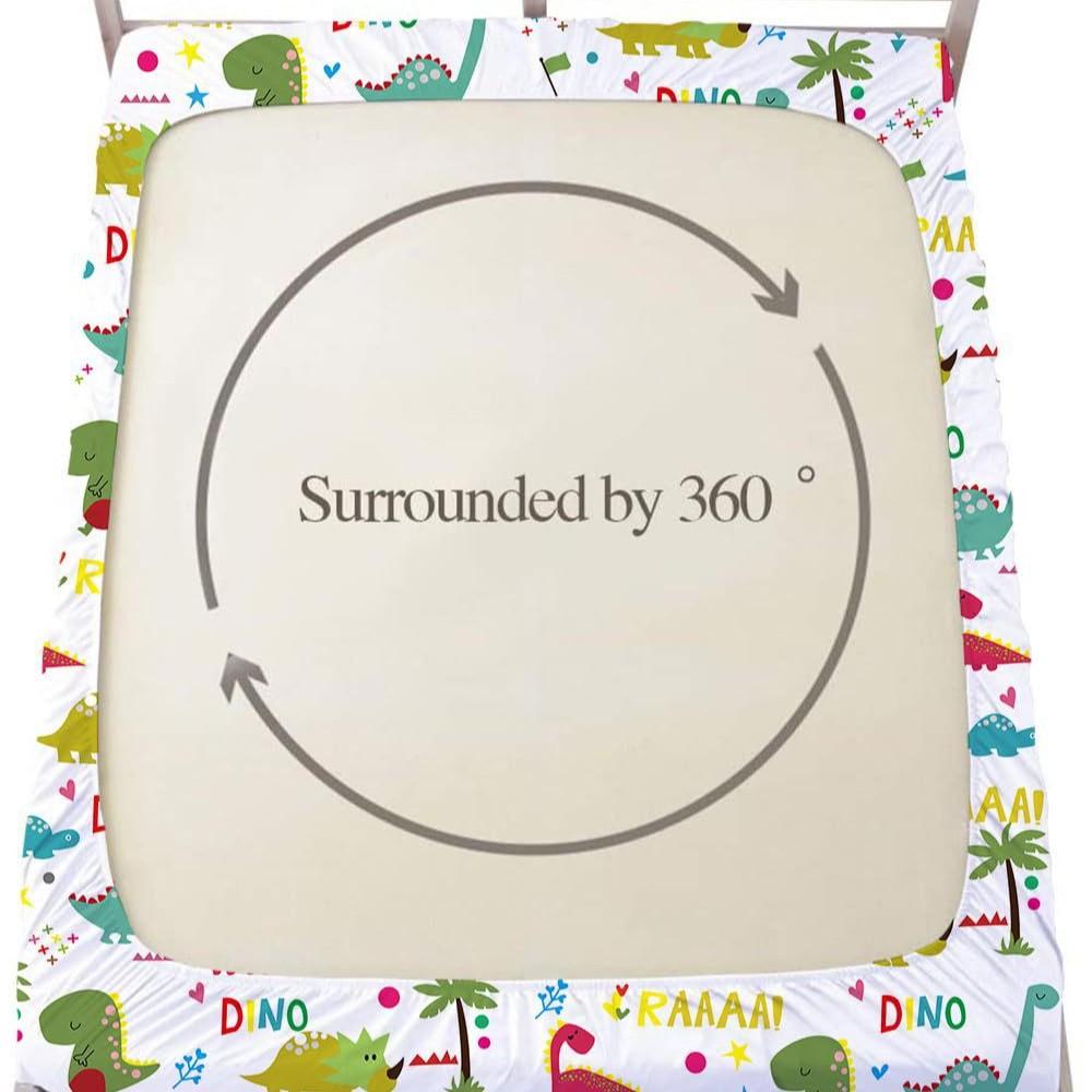 Cartoon Dinosaur Pattern Mattress Three-Piece Digital Printing Mattress Three-Piece Bedding Set