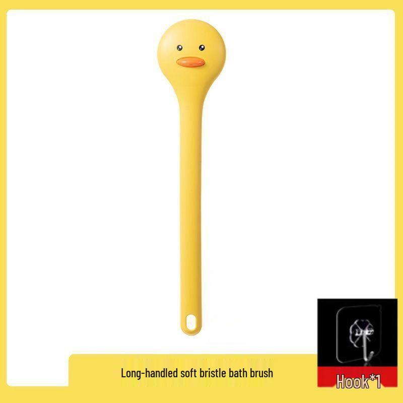 

Маленькая Желтая Уточка Отшелушивающая Мочалка для Ванны с Мягкой Щетиной и Длинной Ручкой