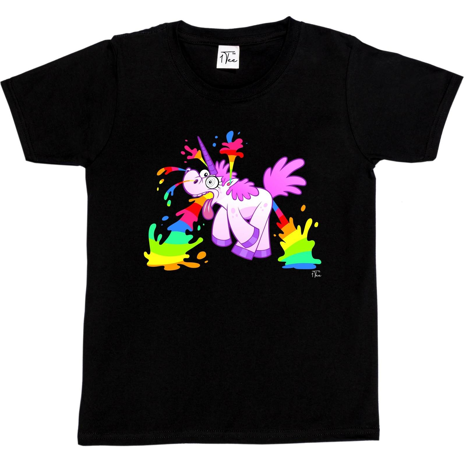 1Tee Kids Girls Unicorn Rainbow Juice T-Shirt M