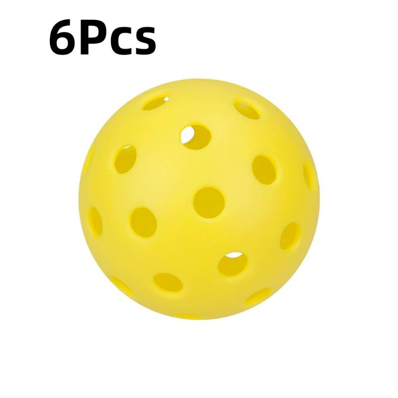 6 st Lysande Nattlampa Grön Pickleball 74mm Hållbar Boll med 40 Hål för Utomhustävling Lysande i Mörkret