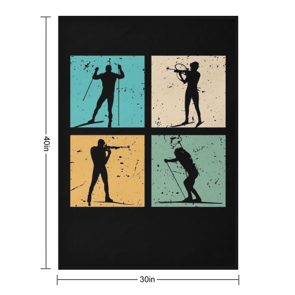 Biathlon Skiing Cross Country Skiing Biathlete Gift Skier Throw Blanket Winter beds anime Beautifuls Bed Fashionable Blankets