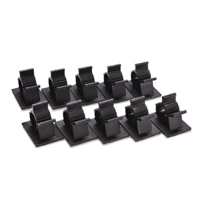 Black 10 Pcs Adhesive Backed Nylon Wire Adjustable Cable Clips Clamps 13Mm