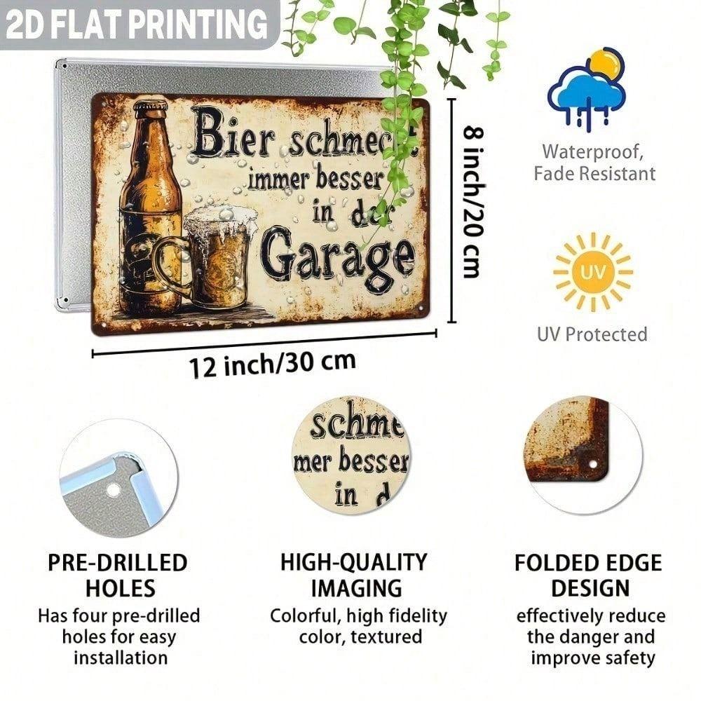 Vintage German Beer Sign Metal Wall Art Poster for Bar Pub Decor