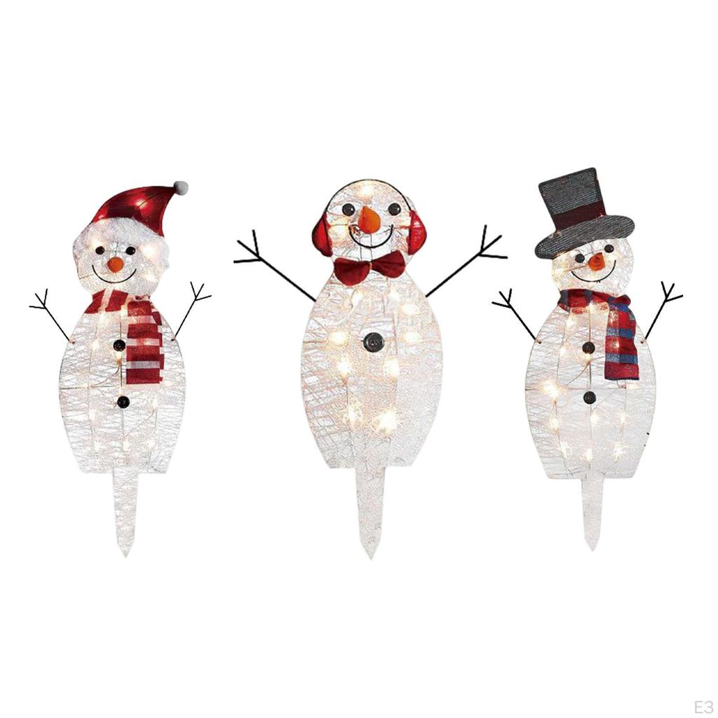 Christmas Snowman Light Lamp Ornament for Holiday Party Lawn Decoration