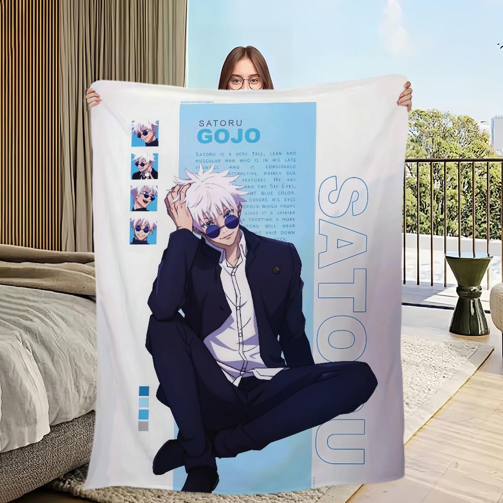 Comfort Warm Soft Plush Blanket Suitable for Sofa Living G-Gojo Room S-Satoru Office Bedroom Travel Anime Manga Flannel Gift