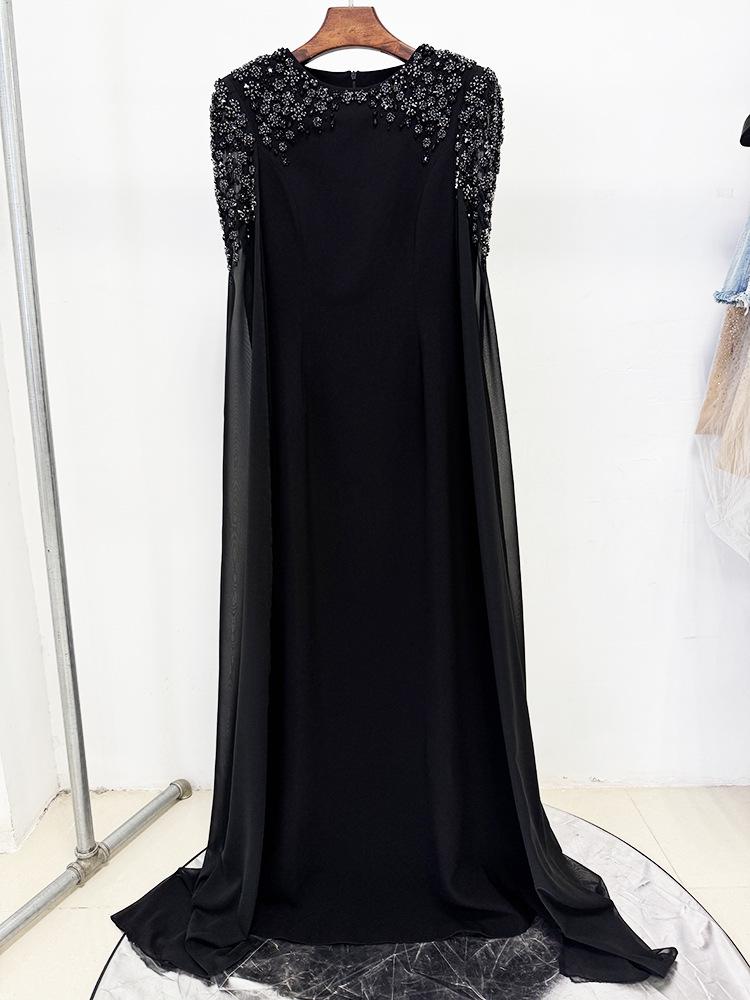 European & American Fashion Rhinestone Long Dress 2025 - Beaded Evening Gown