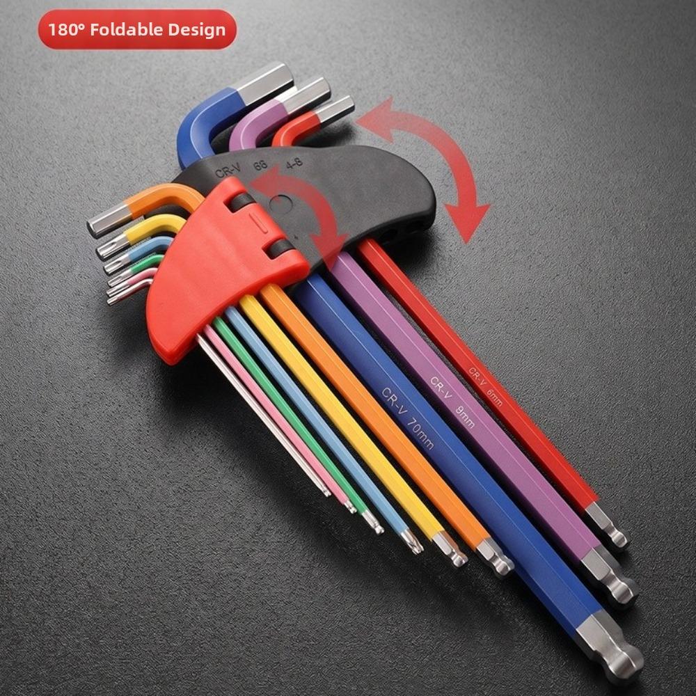 1.5mm To 10mm Hex Key Set Precision L Wrench Kit Durable Hexagon Spanner Set For Automotive