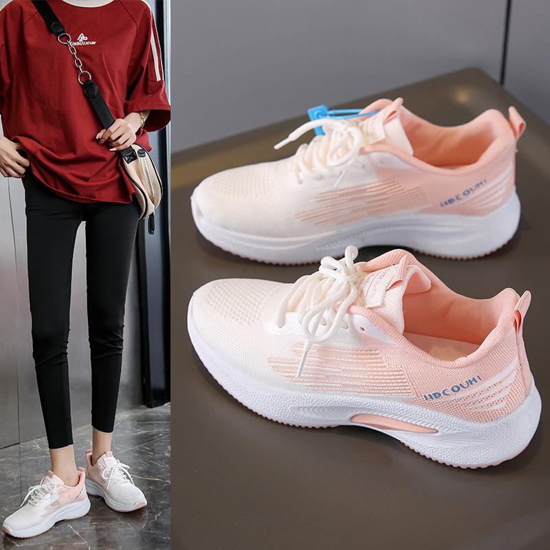 

New thick-soled fashionable breathable and lightweight women s shoes outdoor casual trendy and fly-woven sports shoes women 36