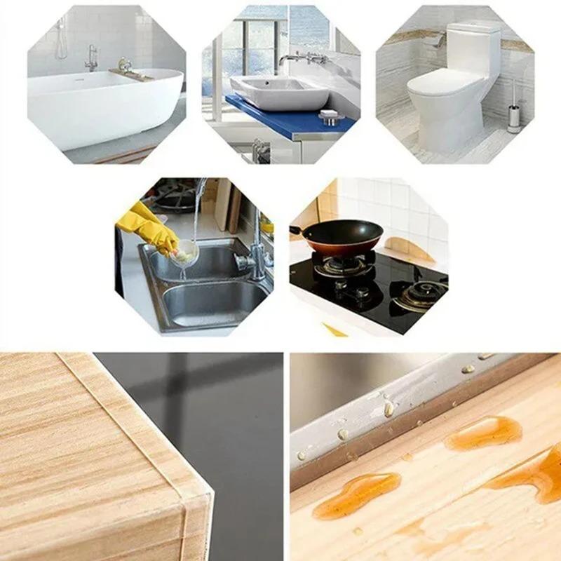 5M Kitchen Bathroom Shower Waterproof Mould Proof Tape Sink Bath Sealing Strip Tape Self Adhesive Waterproof Adhesive Nano Tape Set